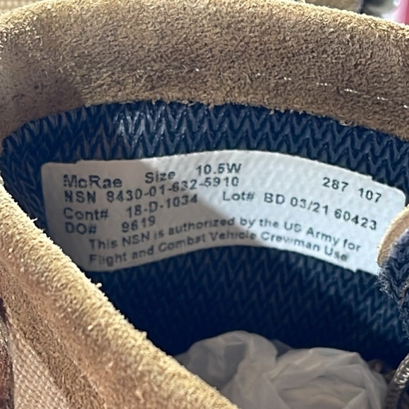 US ARMY COMBAT  Vibram  Lace Up Boots GORE-TEX Men’s Sz 10.5W BROWN/TAN SUEDE - Picture 5 of 16